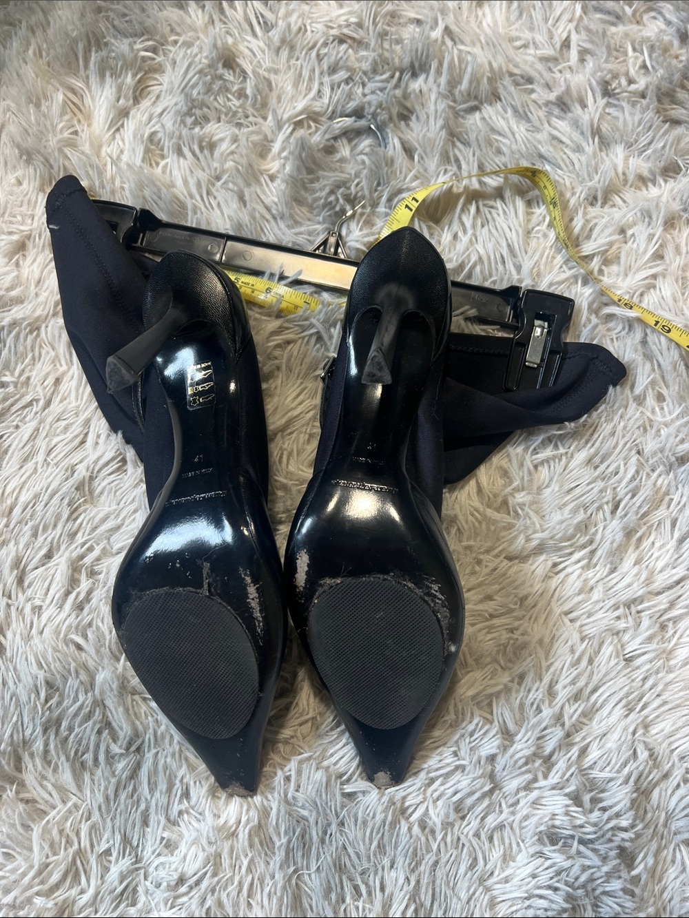 Alexander Wang Black Stiletto Sock Ankle Booties - Picture 6 of 11